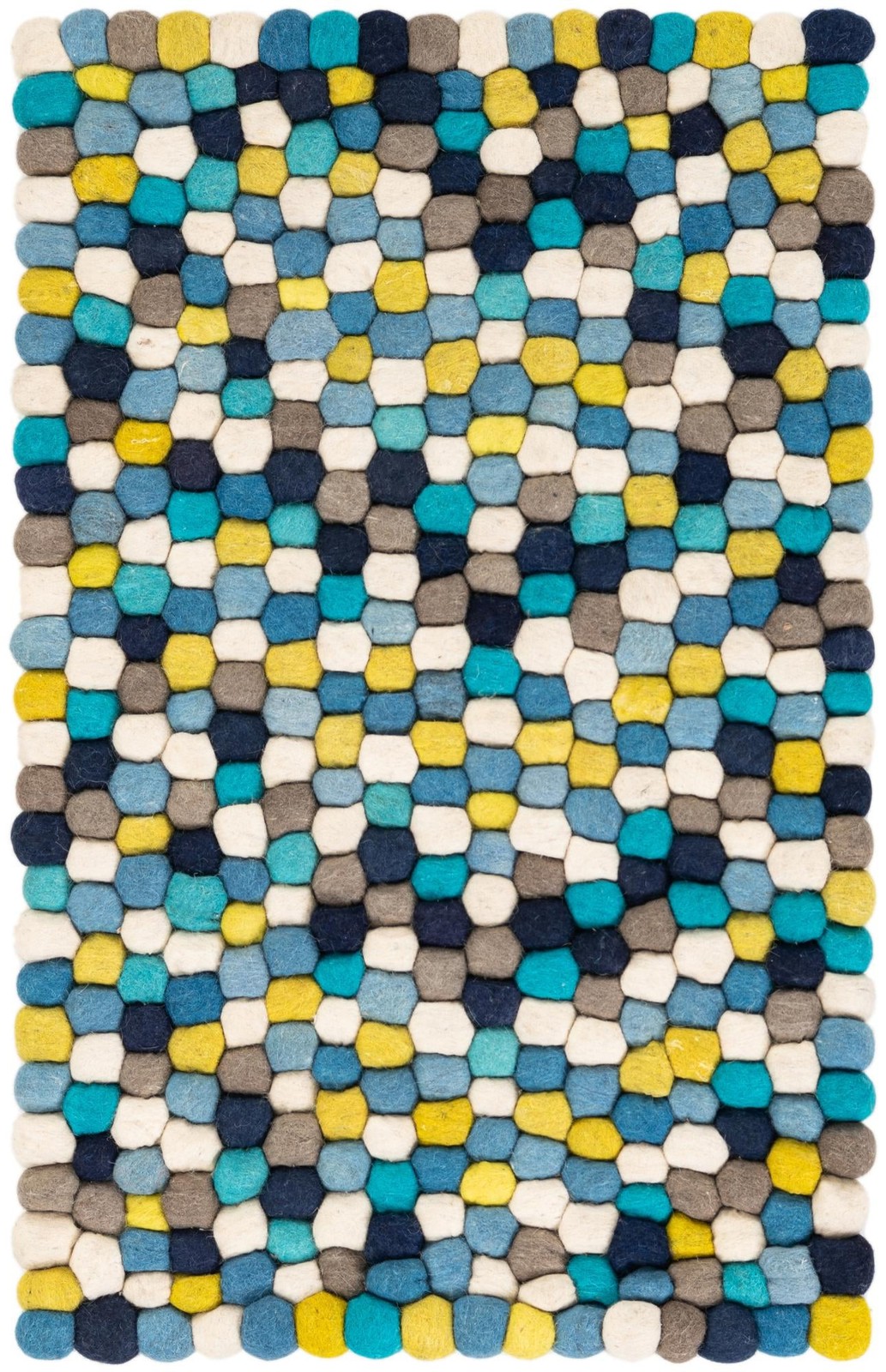 2' x 3' 1 Hawthorne · Pebbled Wool Rug, blue and multicolor