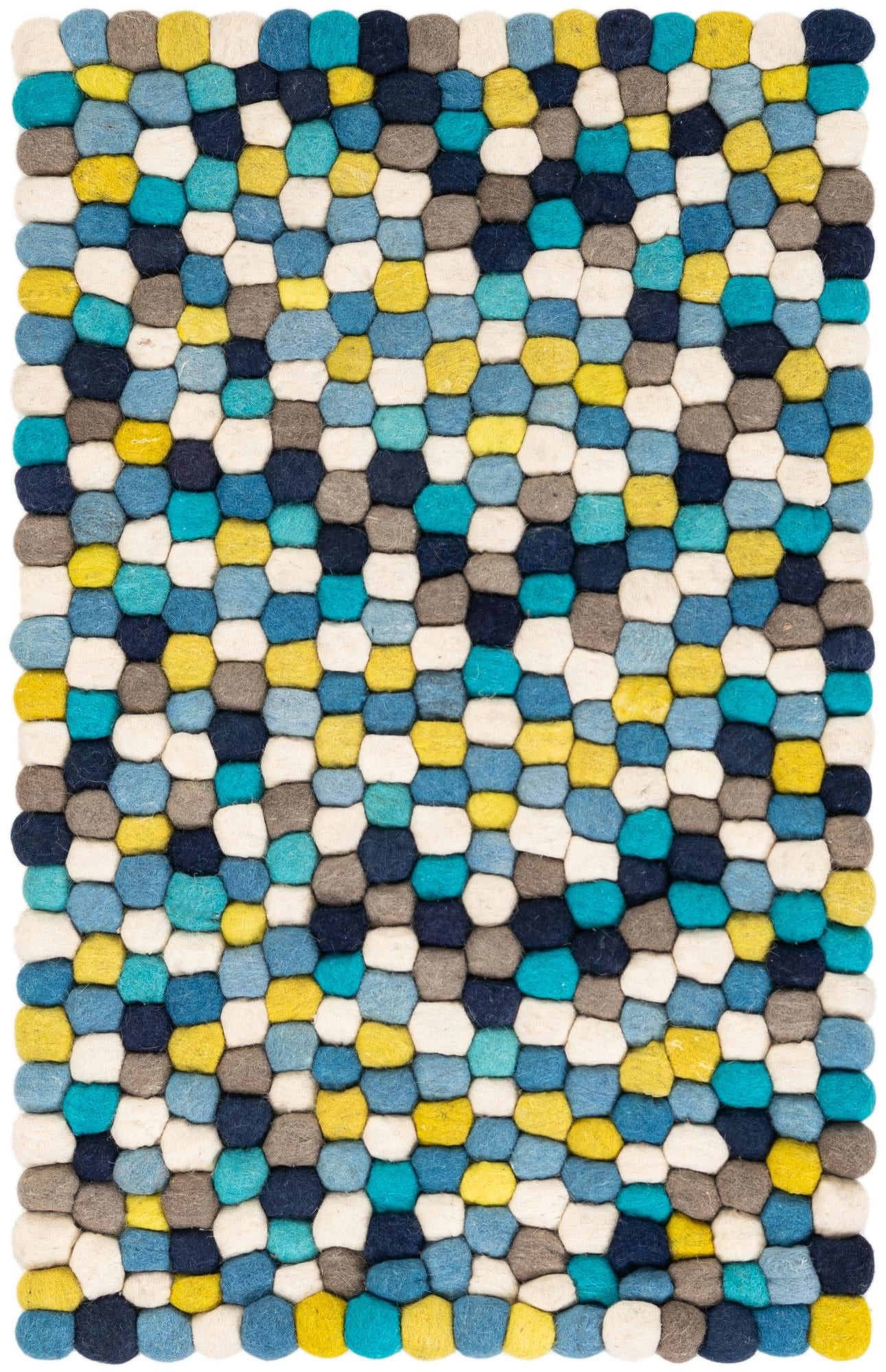 2' x 3' 1 Hawthorne · Pebbled Wool Rug, blue and multicolor