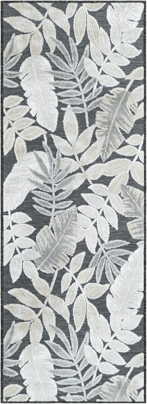 2' 2 x 6' Quimby · Border Outdoor Rug, black