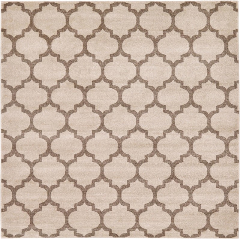 7' 10 x 7' 10 Arkwright · Lattice rug, beige and tan