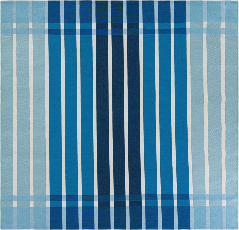 7' 10 x 7' 10 Lomax · Striped Outdoor Rug, shades of blue