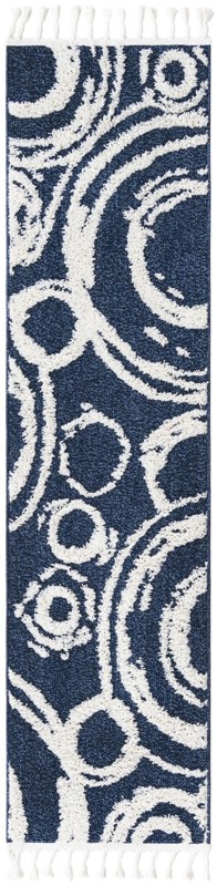 2' x 8' Beech · Abstract rug, blue