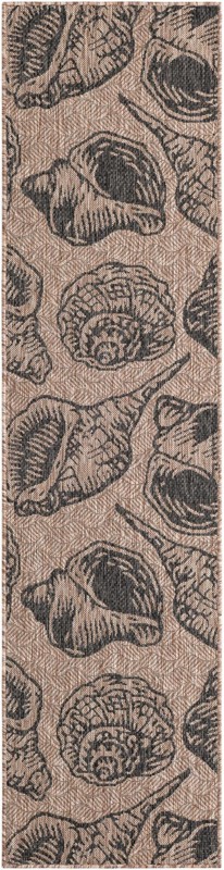 2' x 8' Arcata · Pictoral Outdoor Rug, brown and black