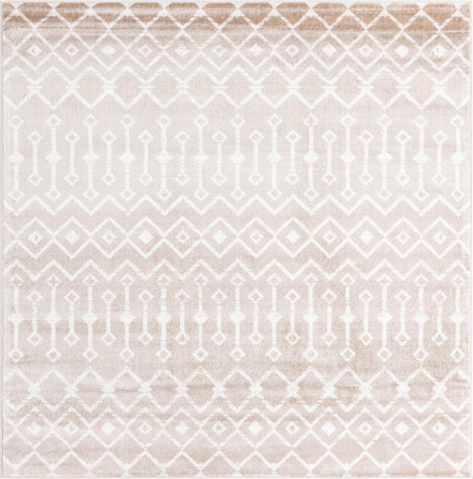 6' x 6' Dudley · Geometric trellis rug, beige and ivory