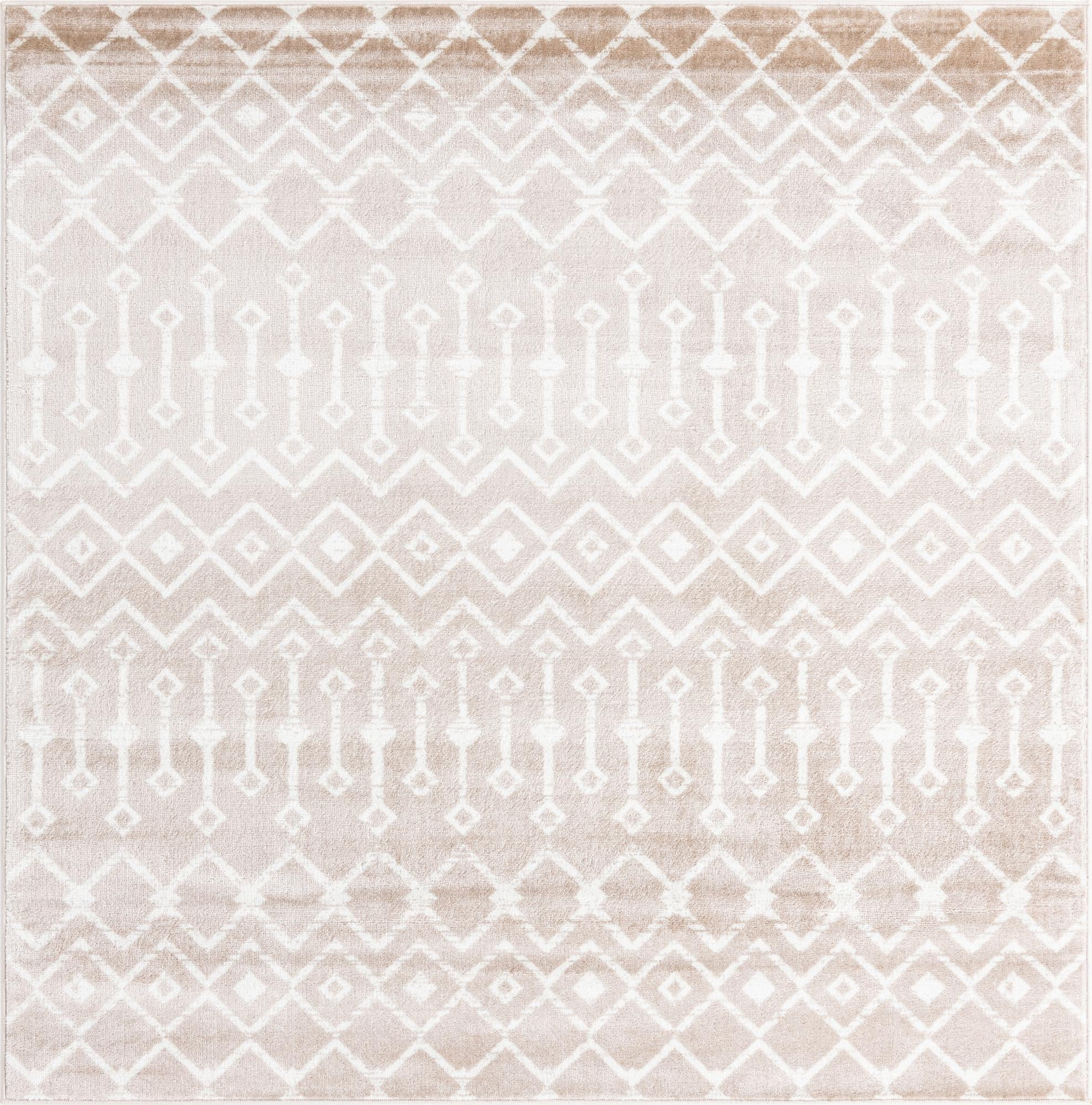 6' x 6' Dudley · Geometric trellis rug, beige and ivory