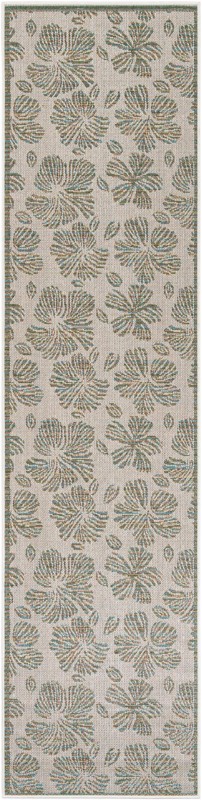 Cortland · Floral / botanical Outdoor Rug, ivory and beige