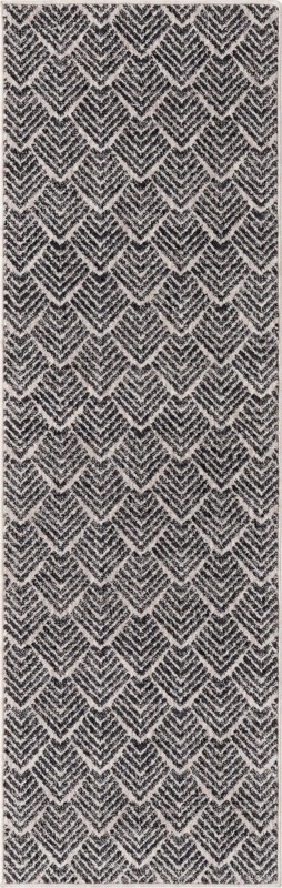 Riverbend · Chevron rug, charcoal ivory