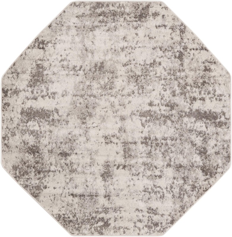 7' x 7' Maudsley · Abstract rug, stone gray