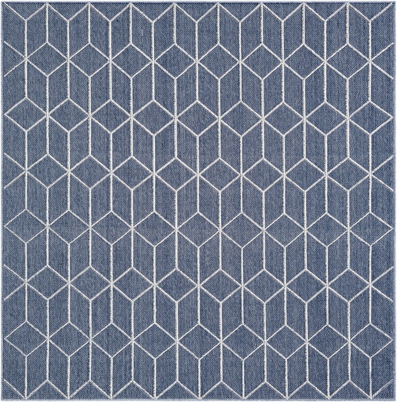 Jasper · Geometric Outdoor Rug, navy and white