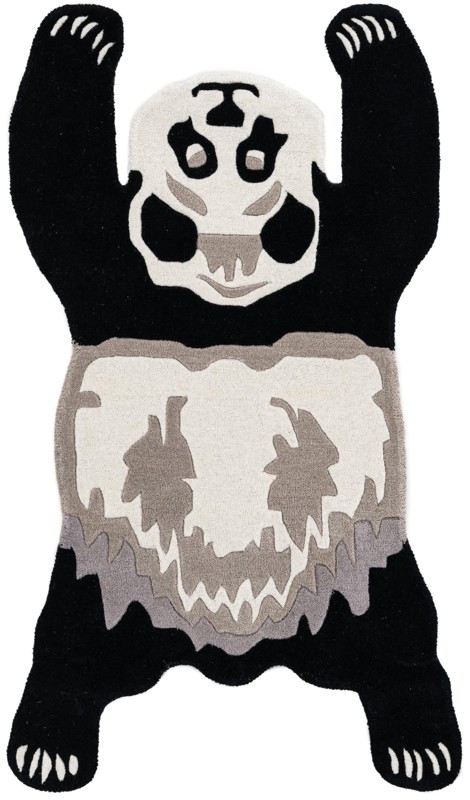 3' 1 x 5' 3 Fairfax · Pictoral Wool Rug, black and gray