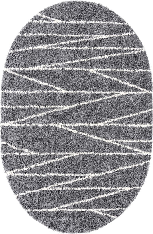Edenton · Linear shag rug, gray and ivory