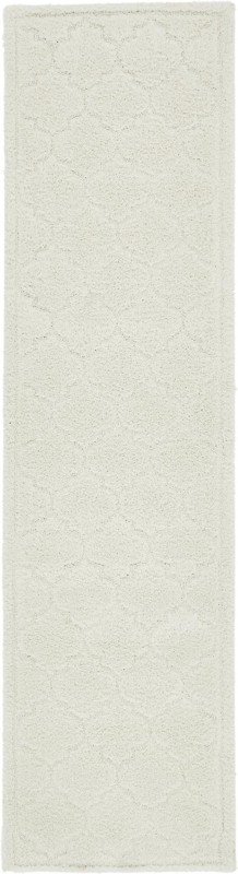 2' 7 x 10' Varney · Lattice runner Shag Rug, solid ivory