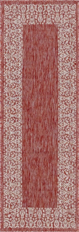 Bloomfield · Border Outdoor Rug, rust red