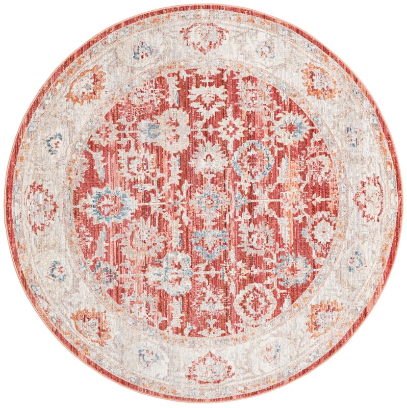 6' x 6' Pettit · Medallion rug, red