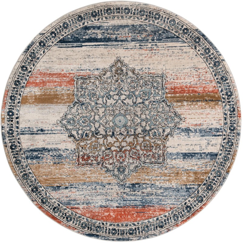 8' x 8' Wade · Border rug, multi
