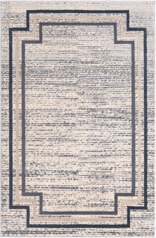 4' x 6' Isham · Border rug, grey