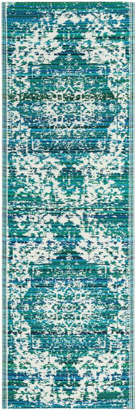 Millet · Border Outdoor Rug, teal blue