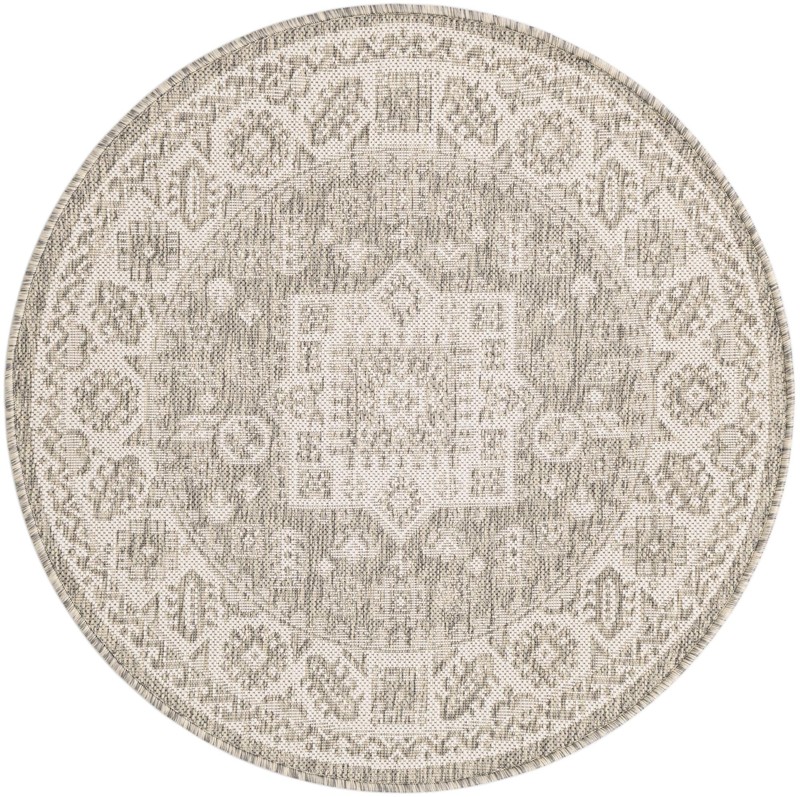 3' x 3' Bellamy · Border Outdoor Rug, light gray