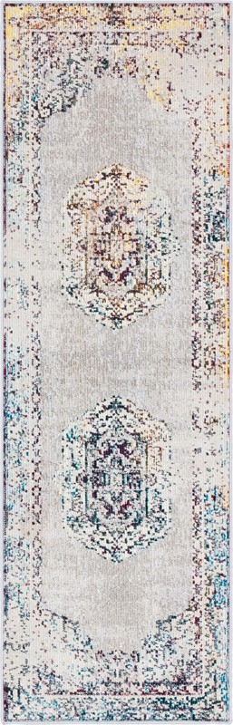 2' 2 x 6' Wilkins · Border rug, gray