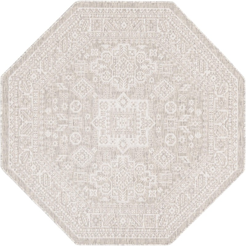 Bellamy · Border Outdoor Rug, light gray