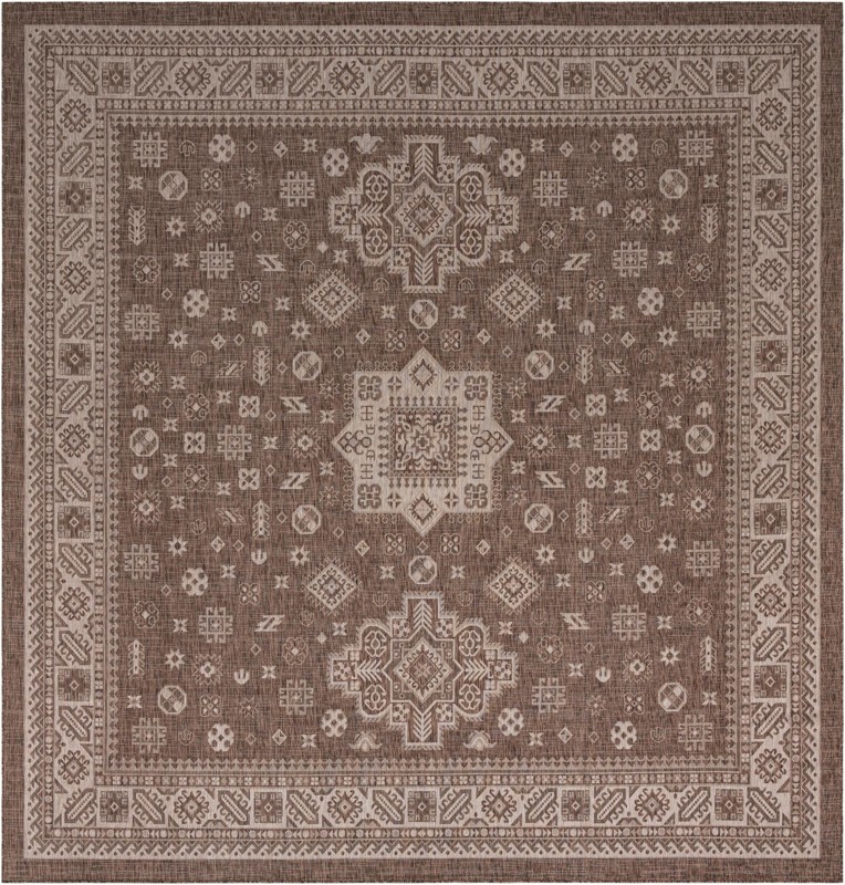 13' x 13' Bellamy · Border Outdoor Rug, brown