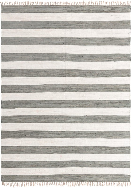 10' x 14' 1 Flagstaff · Striped Chindi Rug, gray