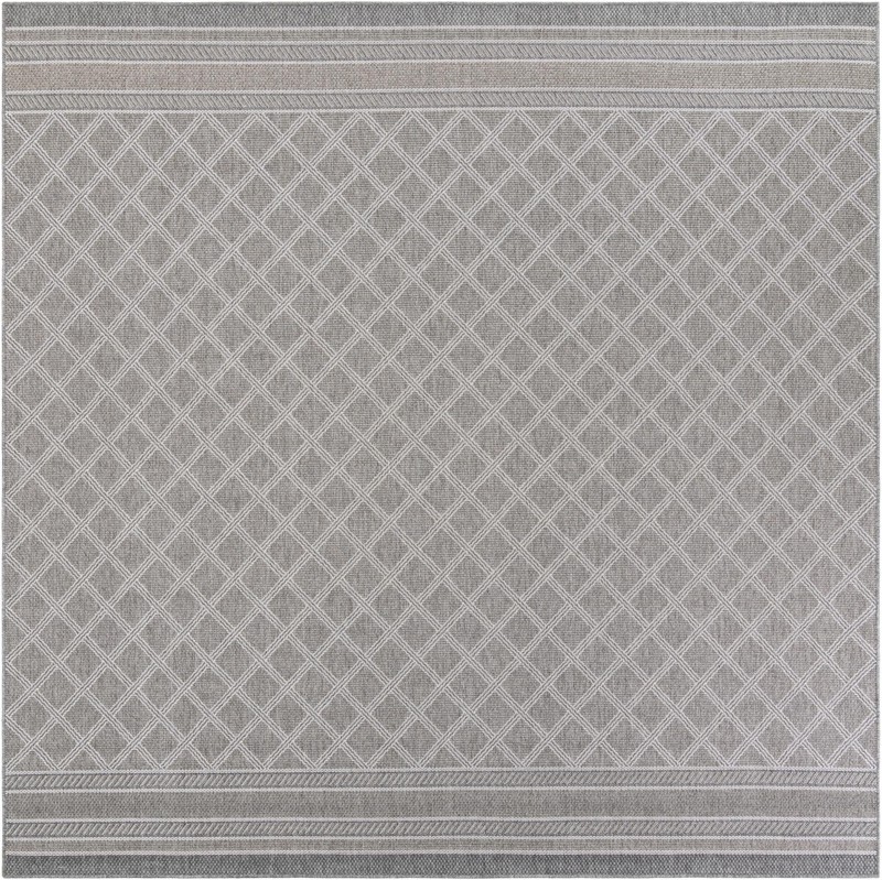 10' x 10' Mercer · Border Outdoor Rug, gray