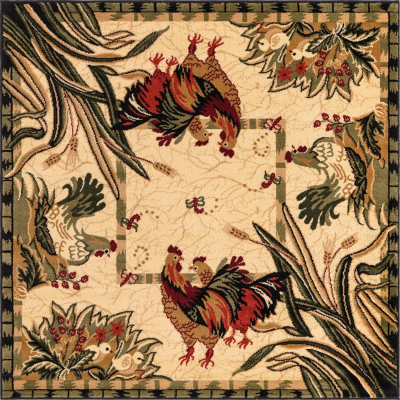 5' 3 x 5' 3 Iden · Border rug