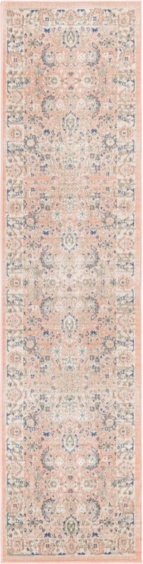 2' x 8' McKay · Medallion rug, pink and blue