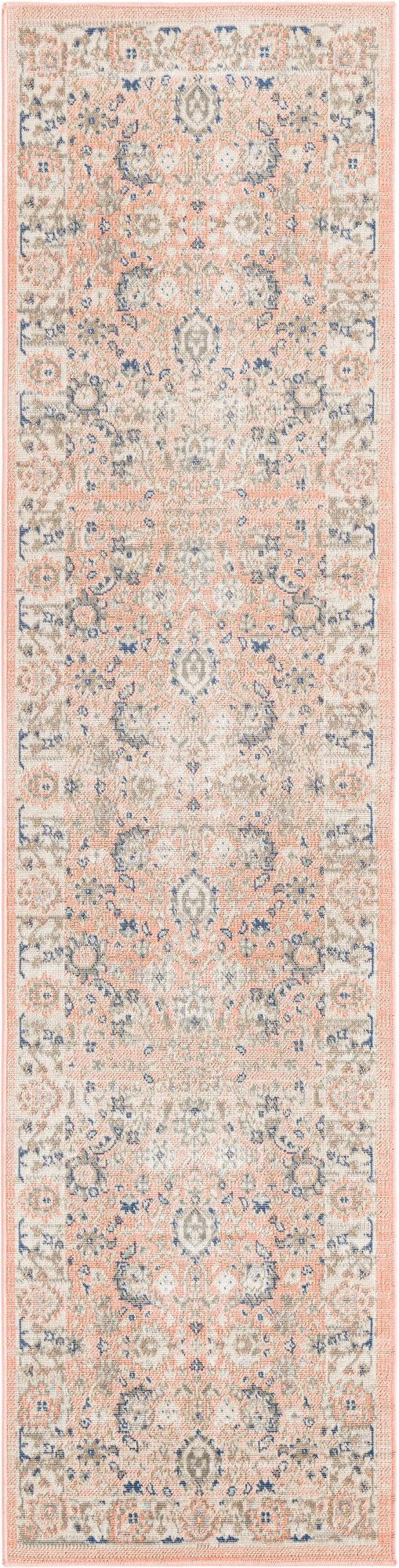 2' x 8' McKay · Medallion rug, pink and blue