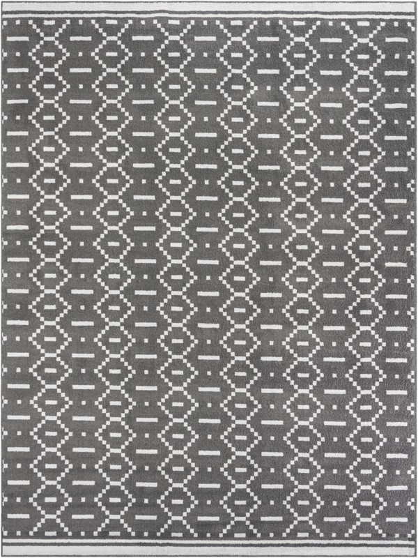 Rankin · Geometric rug, gray and ivory