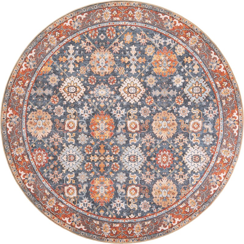 7' 10 x 7' 10 Carden · Border Washable Rug, navy blue