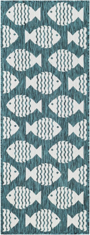 2' x 5' 3 Beresford · Pictoral Outdoor Rug, turquoise