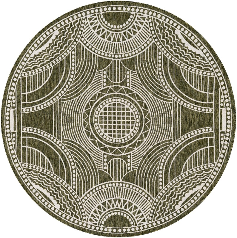 7' 10 x 7' 10 Brough · Border Outdoor Rug, green