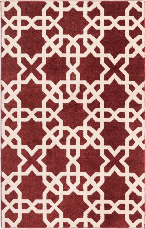 Truman · Geometric trellis rug, terracotta and ivory