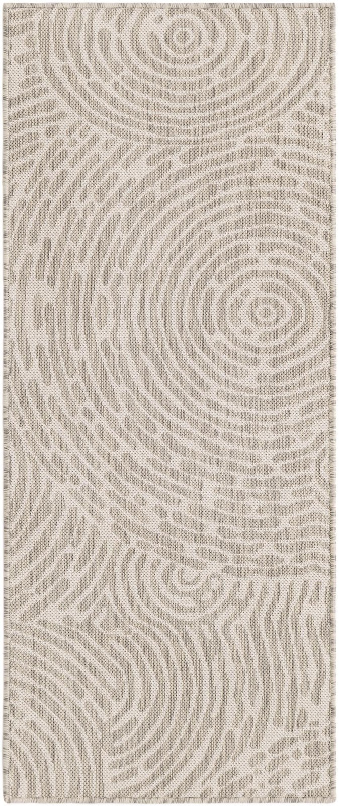 2' x 5' 3 Grafton · Swirling lines Outdoor Rug, gray and ivory