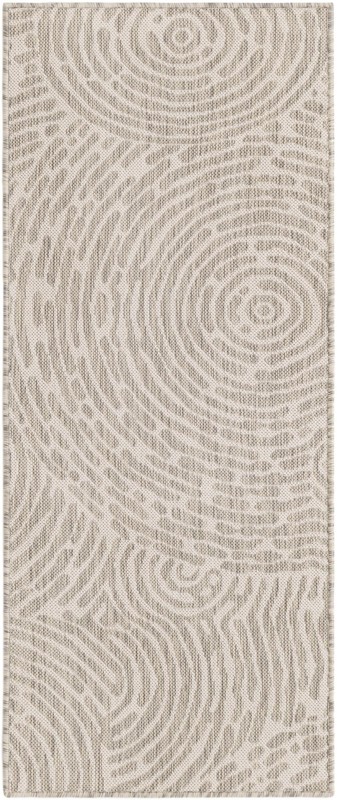2' x 5' 3 Grafton · Swirling lines Outdoor Rug, gray and ivory