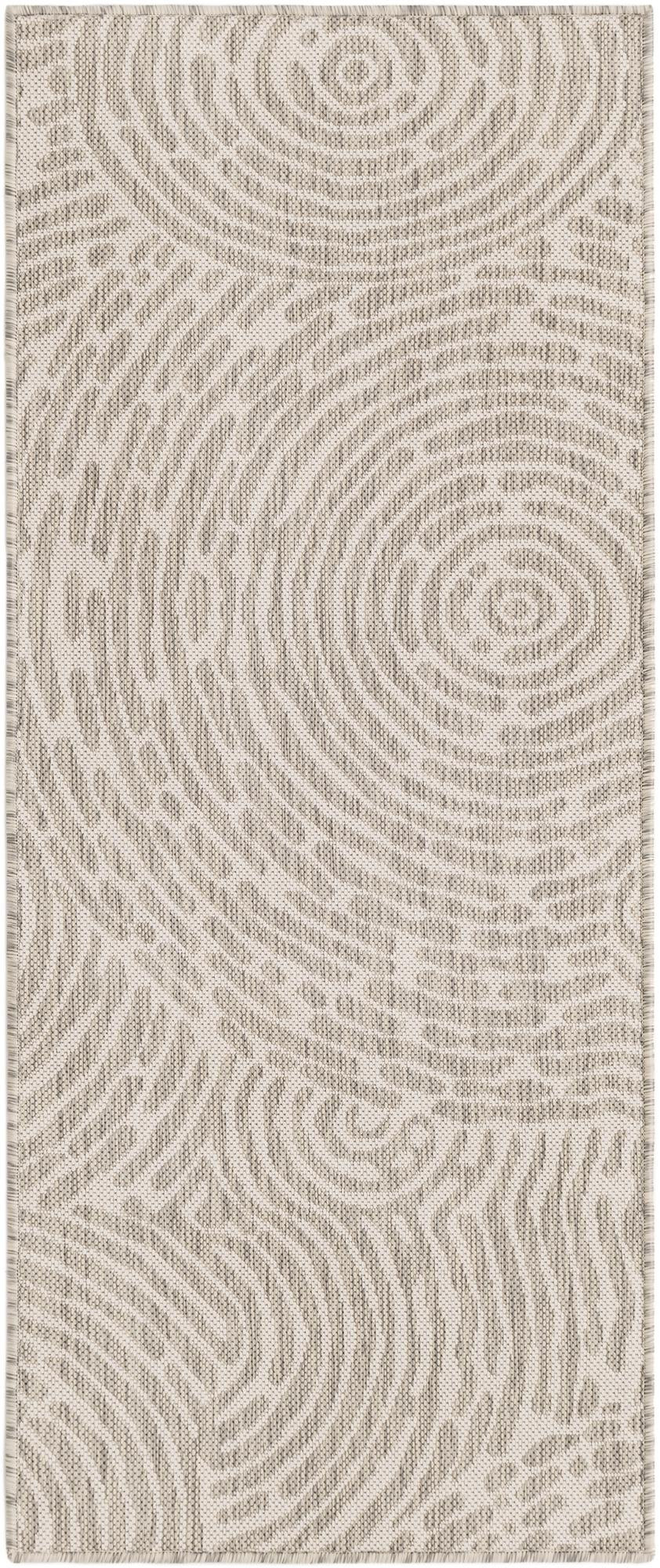 2' x 5' 3 Grafton · Swirling lines Outdoor Rug, gray and ivory