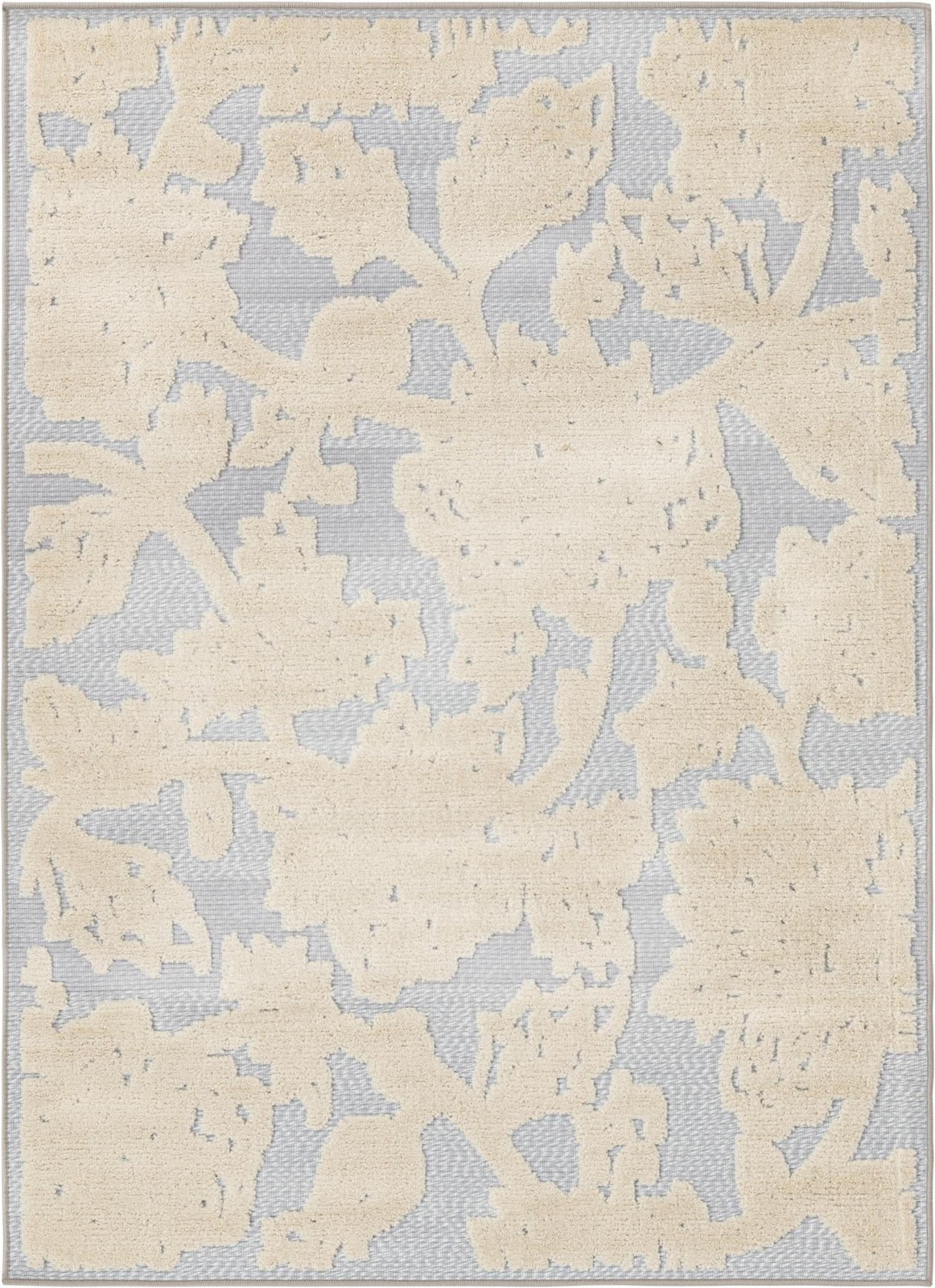 4' x 6' Lidell · Floral Outdoor Rug, gray and ivory