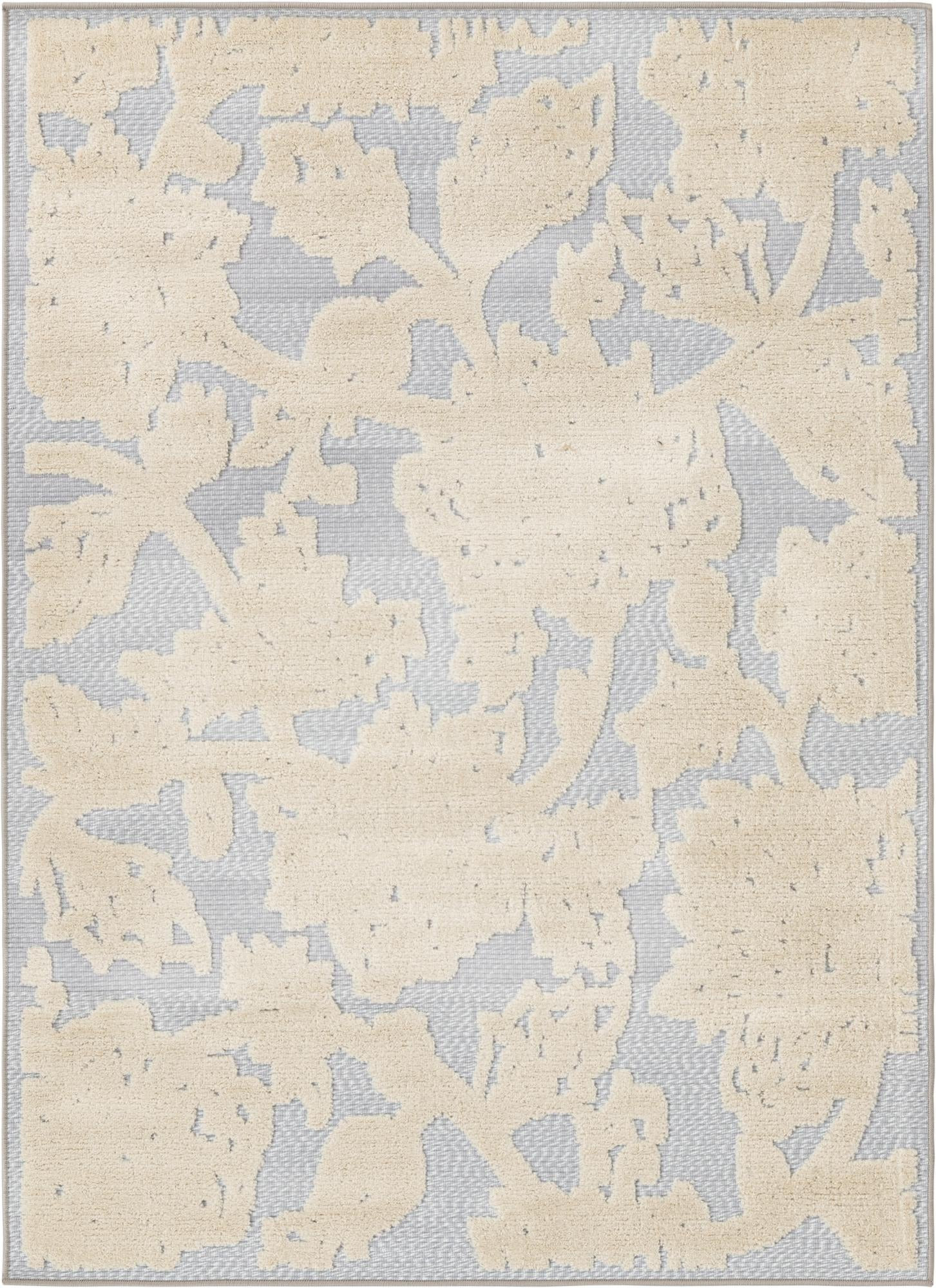 4' x 6' Lidell · Floral Outdoor Rug, gray and ivory