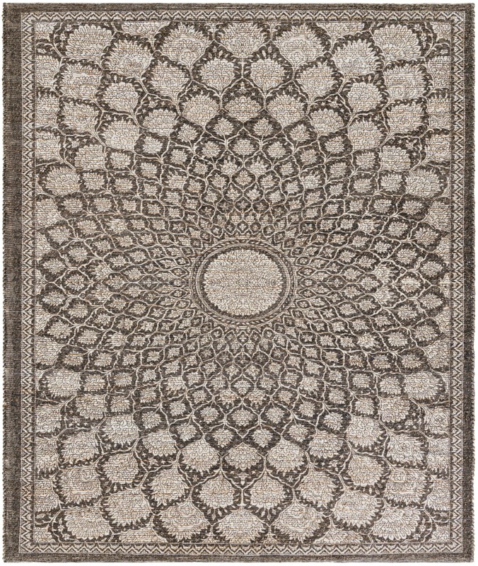 Harriet · Medallion rug, charcoal and ivory