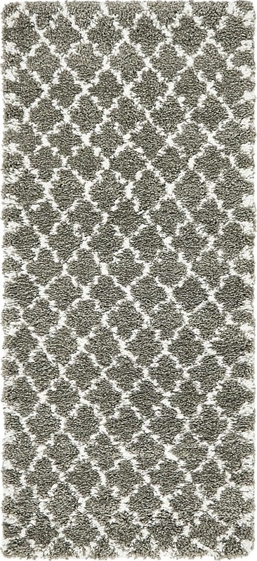 Jameson · Lattice shag rug, gray and ivory