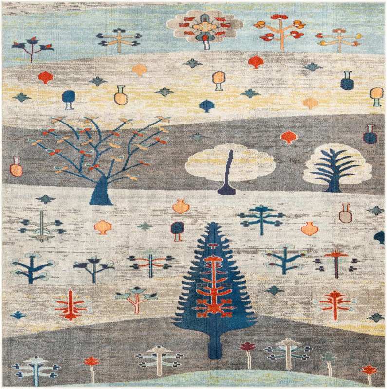 7' 10 x 7' 10 Clement · Floral / botanical Washable Rug