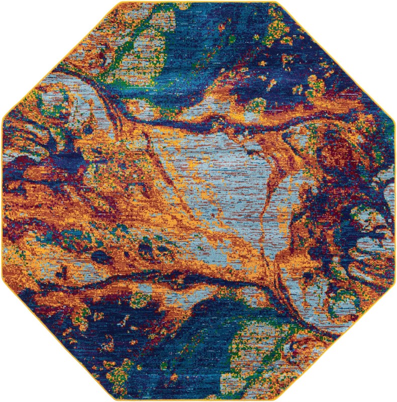 Sonoma · Abstract rug, blue and orange