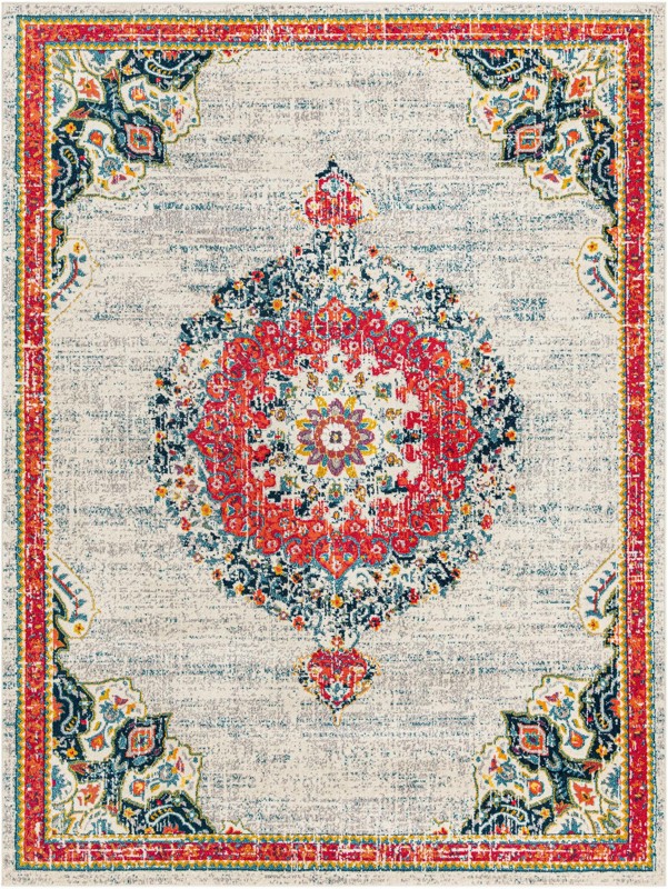 10' x 13' Amberley · Border rug, ivory