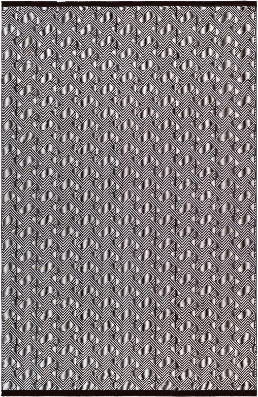 6' 1 x 9' Harwood · Geometric rug, black and white