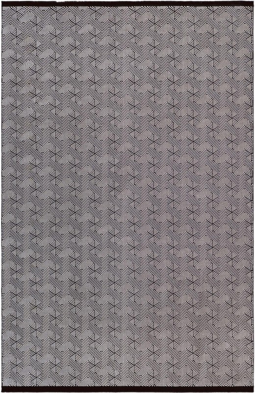 6' 1 x 9' Harwood · Geometric rug, black and white