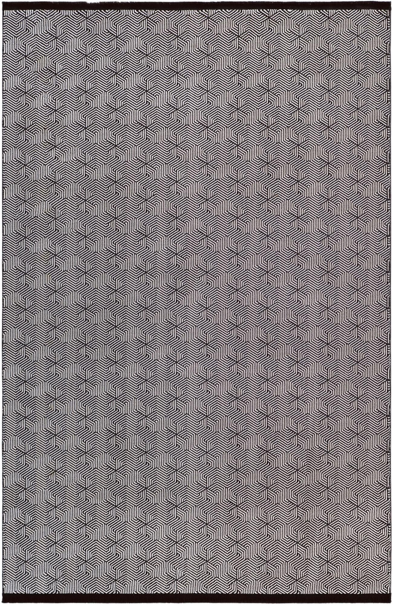 6' 1 x 9' Harwood · Geometric rug, black and white