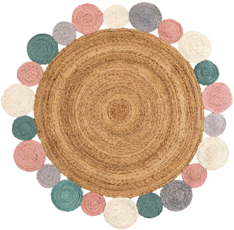 6' 1 x 6' 1 Cranston · Solid Braided Jute Rug, multi