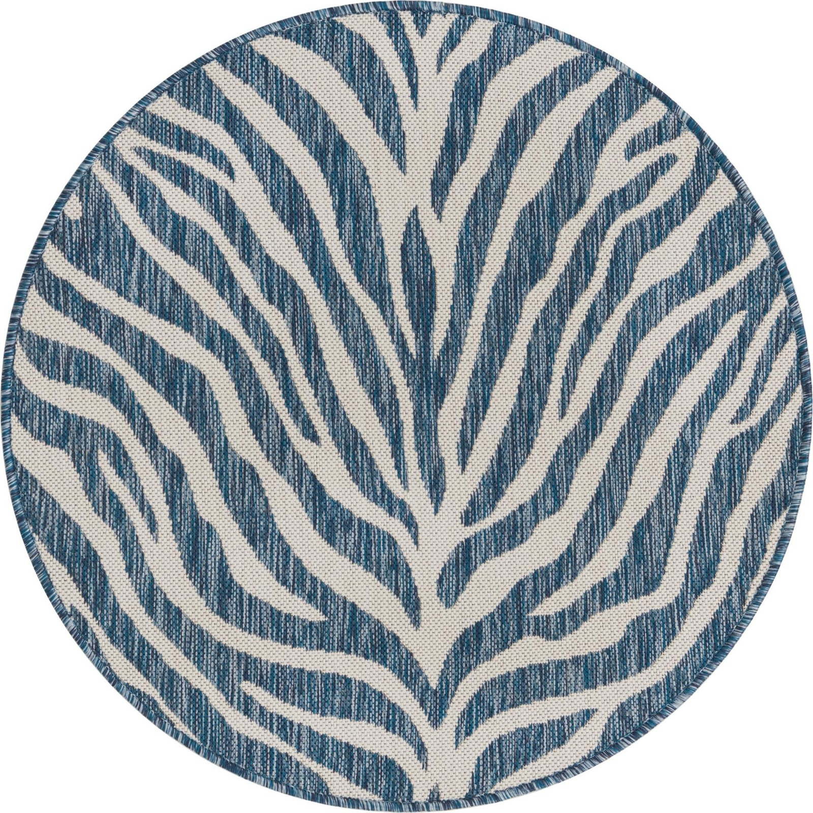3' x 3' Abney · Zebra Outdoor Rug, blue